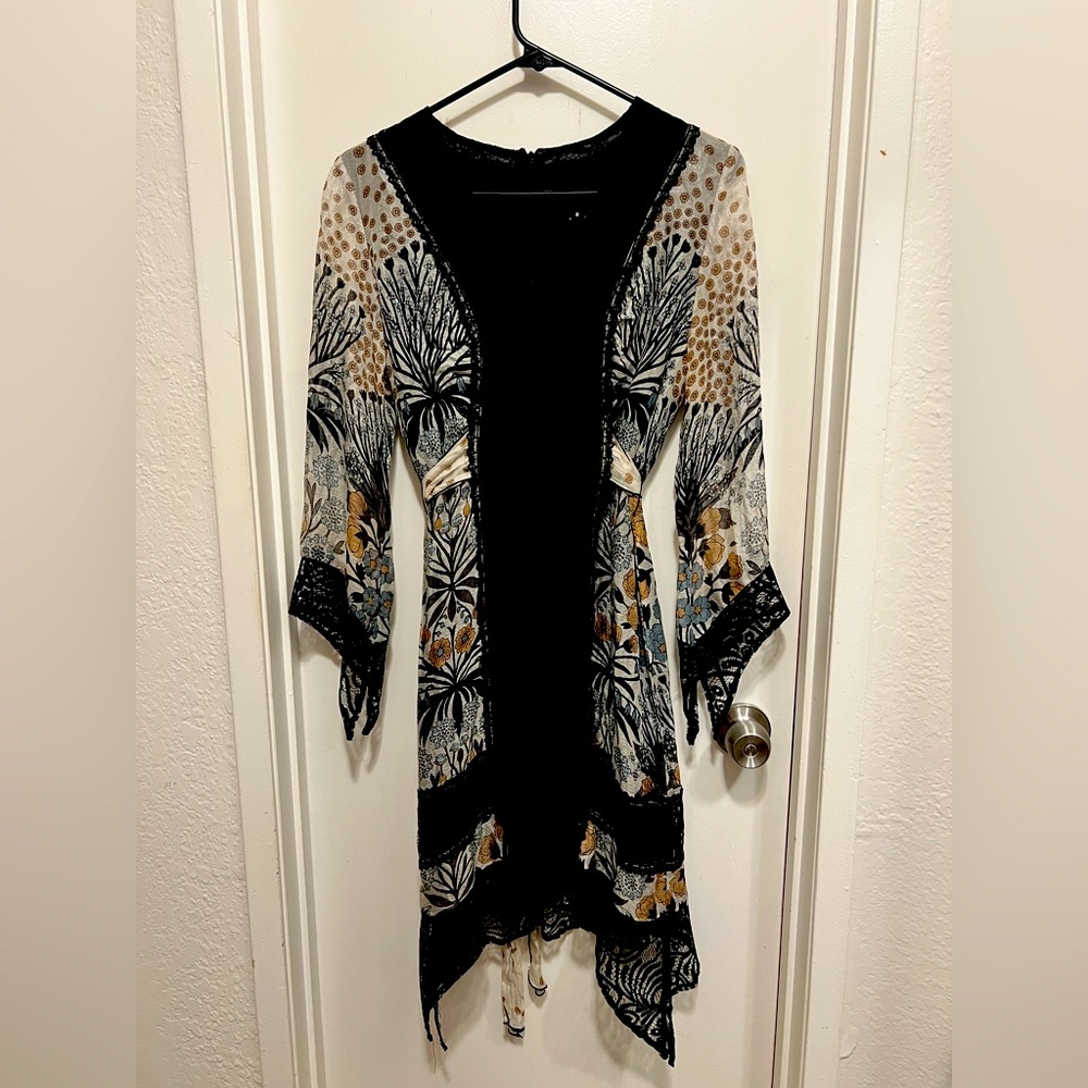 Anna Sui silk floral dress size 6